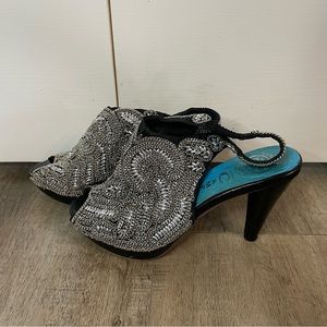 Jeffry Campbell Jenny Metal Shoes Size 7.5